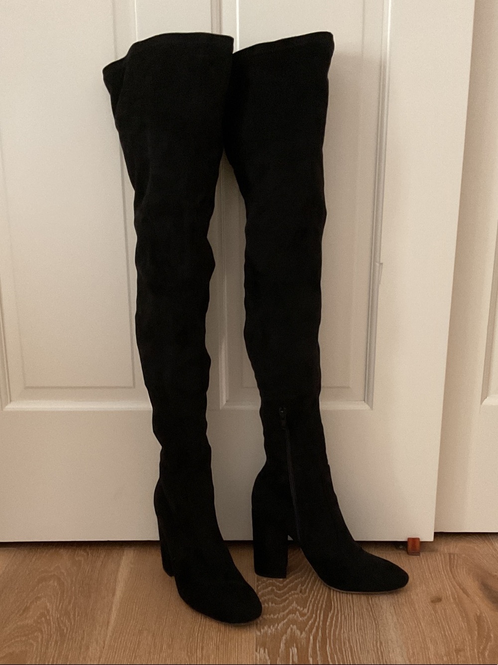 Tony Bianco Black Over-the-Knee Suede Boots